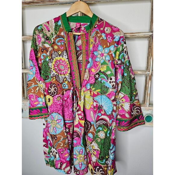 Sandy Starkman Tops - Sandy Starkman Embellished Boho Tunic Top Embroidered Ladies Size Small